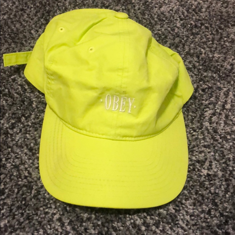 Neon Yellow Obey Hat OS